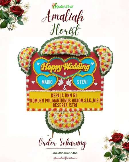Papan Bunga Pernikahan Binusan